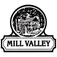 A black and white picture of the mill valley logo.